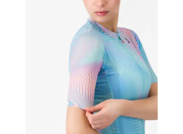 Castelli Cosmic Vortex damska koszulka krótki rękaw Multicolor Pink Green