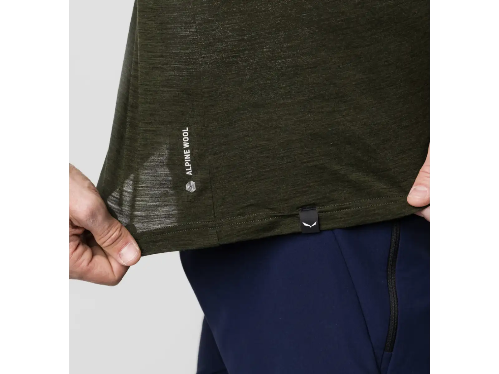 Salewa Eagle Minilogo Alpine Merino męska koszulka krótki rękaw Olive Green