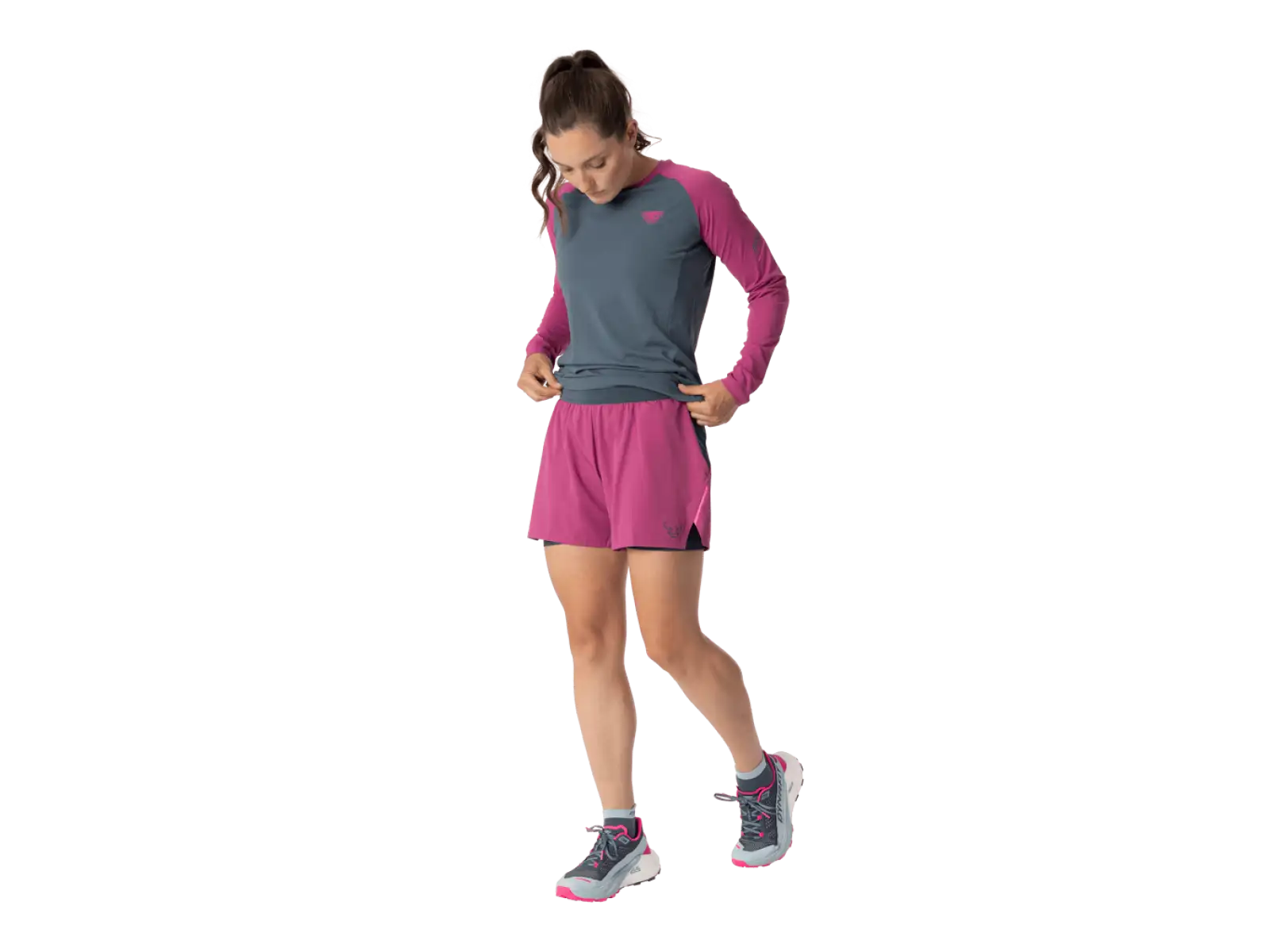 Dynafit Alpine Pro 2w1 damskie spodenki do biegania Magenta