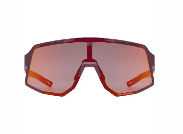 Uvex Sequenze CV okulary rowerowe Burgundy matt/Mirror Red