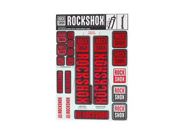 Rock Shox Zestaw Naklejek Oxy Red do Pike/Lyrik/Yari/Domain/Revelation (2018+)