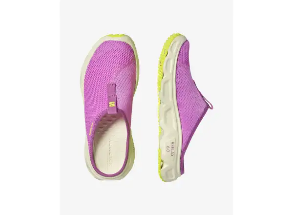 Salomon Reelax Slide 6.0 damskie klapki Iris Orchid/Asparsgud Green/Acid Lime