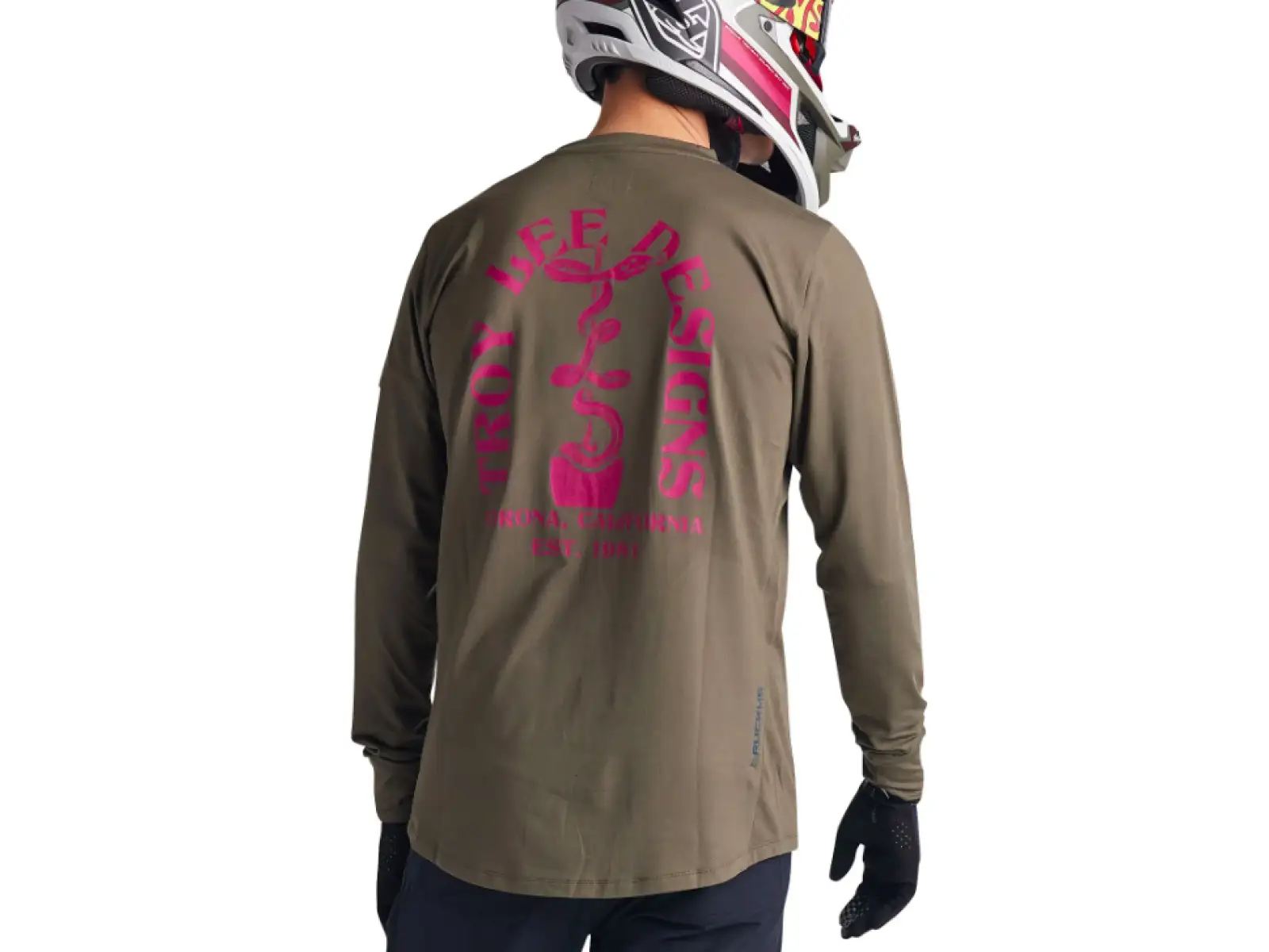Troy Lee Designs Ruckus Ride Tee męska koszulka z długim rękawem Fangs Olive