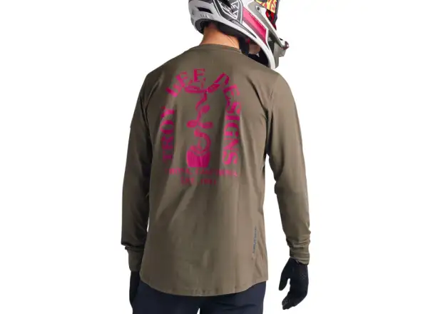 Troy Lee Designs Ruckus Ride Tee męska koszulka z długim rękawem Fangs Olive