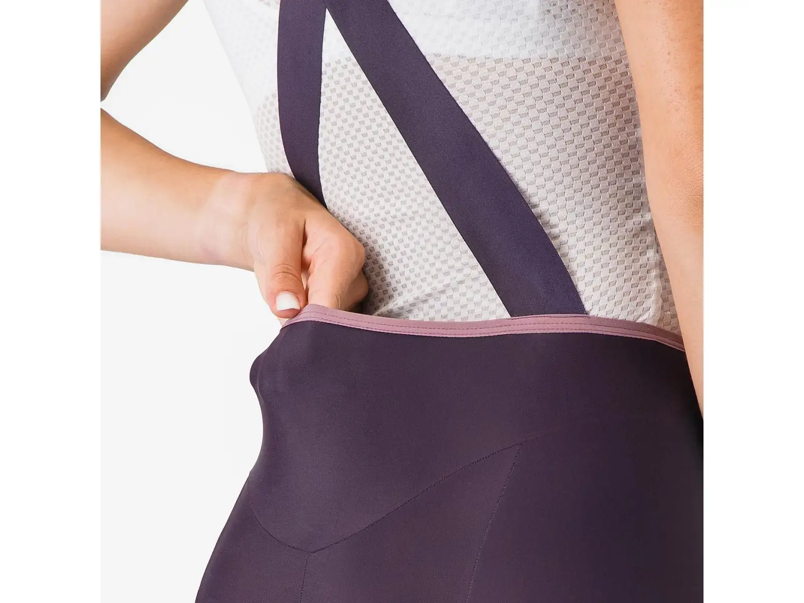 Castelli Prima 2 DT damskie spodenki z wkładką i szelkami Dark Night Shade/Deep Purple