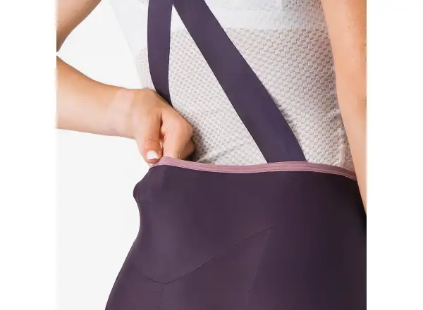 Castelli Prima 2 DT damskie spodenki z wkładką i szelkami Dark Night Shade/Deep Purple