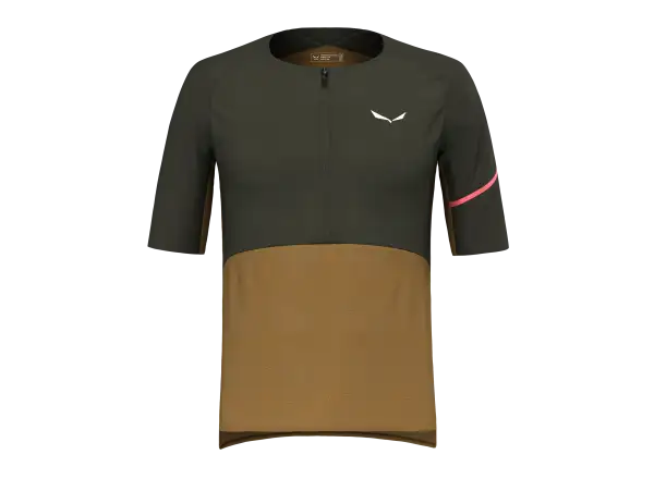Salewa Vento 1/2 zip męska koszulka z krótkim rękawem Dark Olive