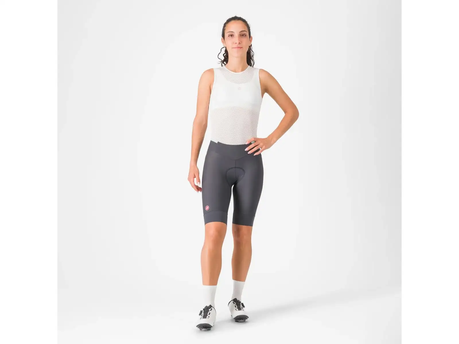 Castelli Prima 2 damskie spodenki z wkładką Dark Gray/Pool Blue
