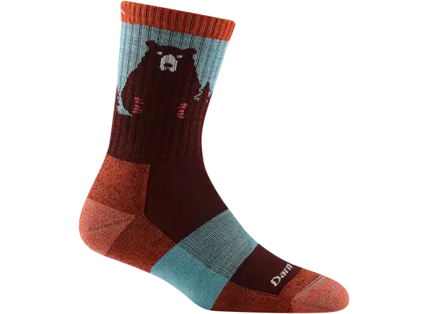 Darn Tough Bear Town Micro Crew Lightweight Cushion damskie skarpety Burgundy