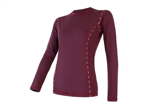 Sensor Merino Air damska koszulka z długim rękawem Port Red