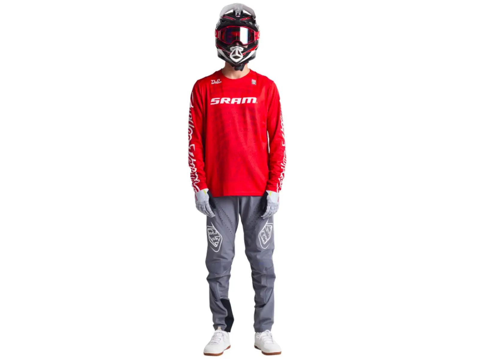 Troy Lee Designs Sprint Sram Shifted męska koszulka z długim rękawem Fiery Red