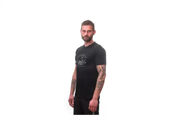 Sensor Merino Active PT Van Life męska koszulka krótki rękaw czarna