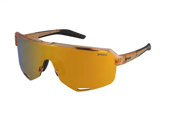 R2 Fluke okulary przeciwsłoneczne bursztynowe/brązowe/złoty chrom