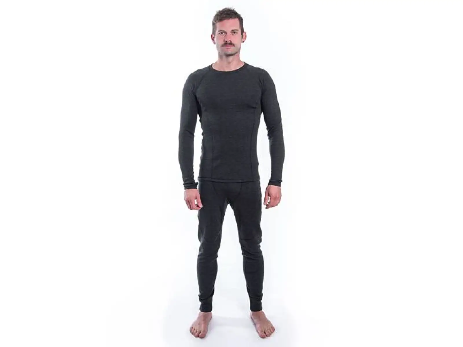 Sensor Merino Bold męska koszulka z długim rękawem Anthracite Gray