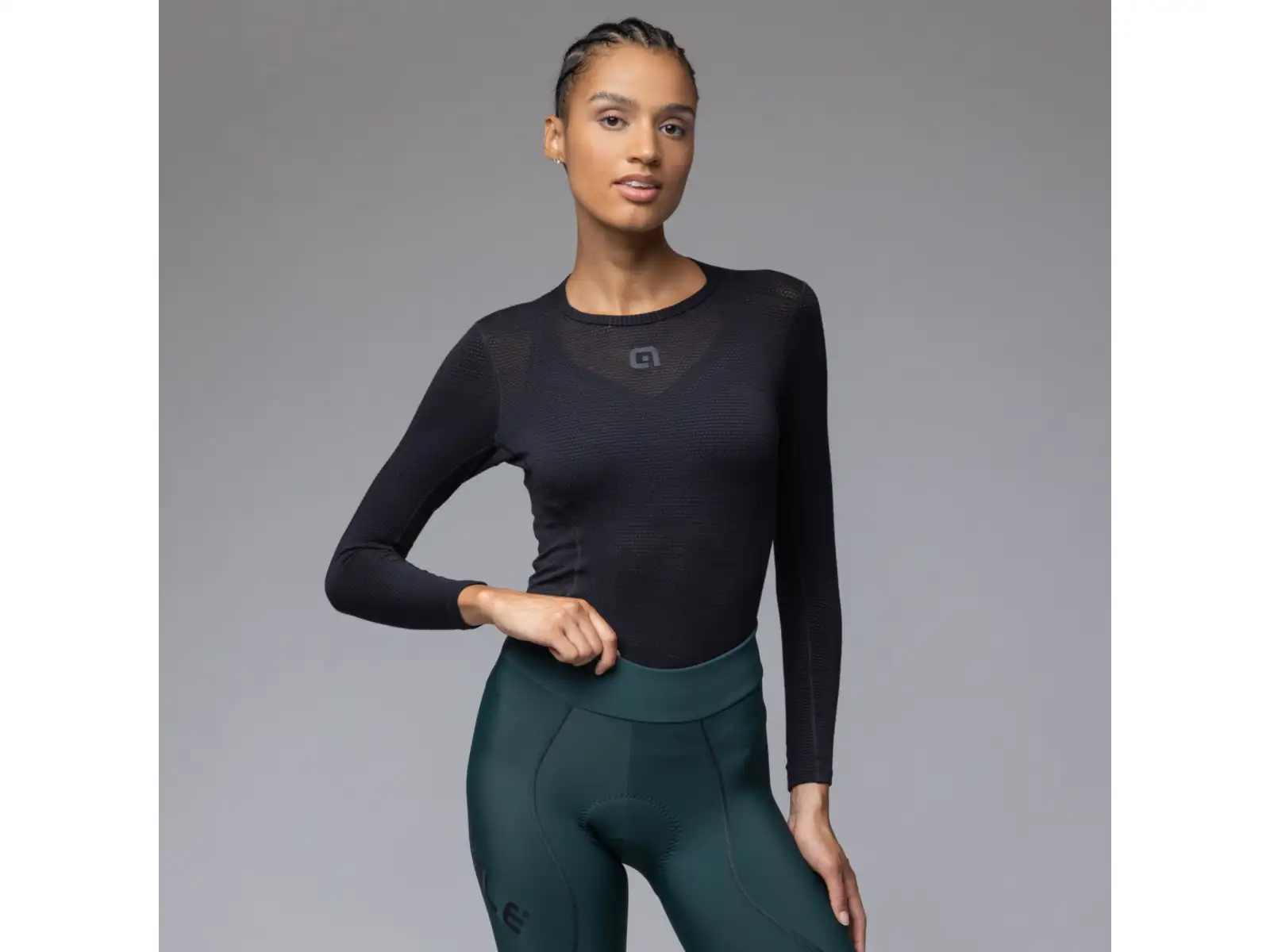 Alé Pragma Winter damskie zimowe spodnie kolarskie Bottle Green