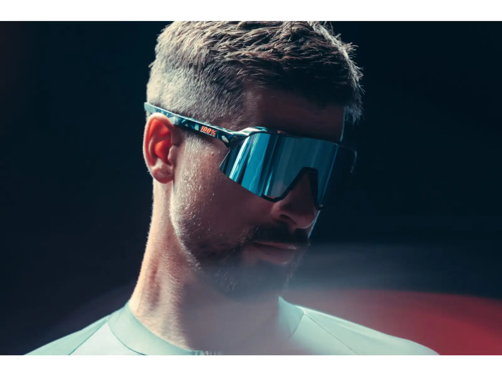 100% S3 HiPER okulary rowerowe Black Holographic/Blue Multilayer Mirror Lens