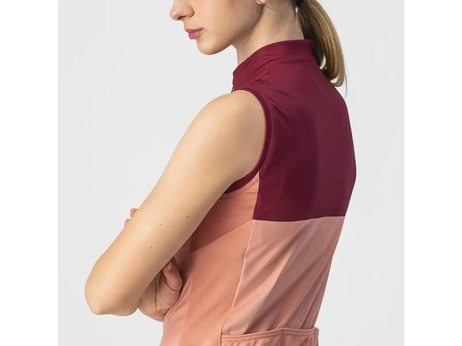 Castelli Velocissima damska koszulka bez rękawów blush/bordeaux