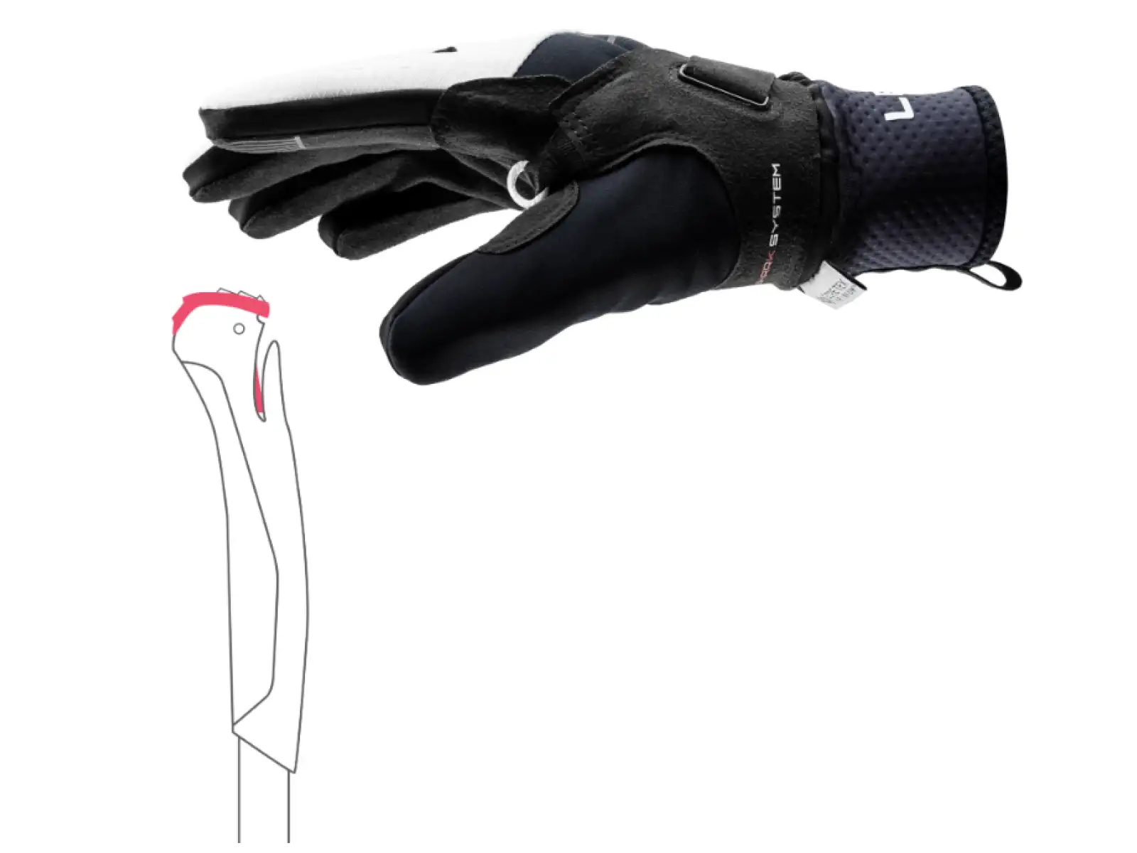 Leki PRC ThermoPlus Shark Women damskie rękawice biegowe Black-White