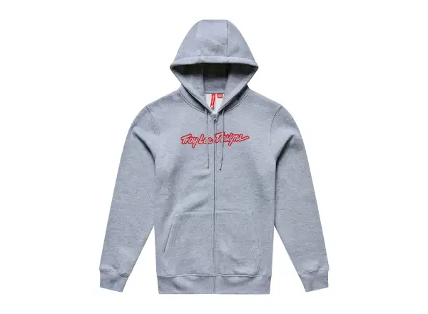 Troy Lee Designs Signature męska bluza z zamkiem błyskawicznym Gray heather/Red