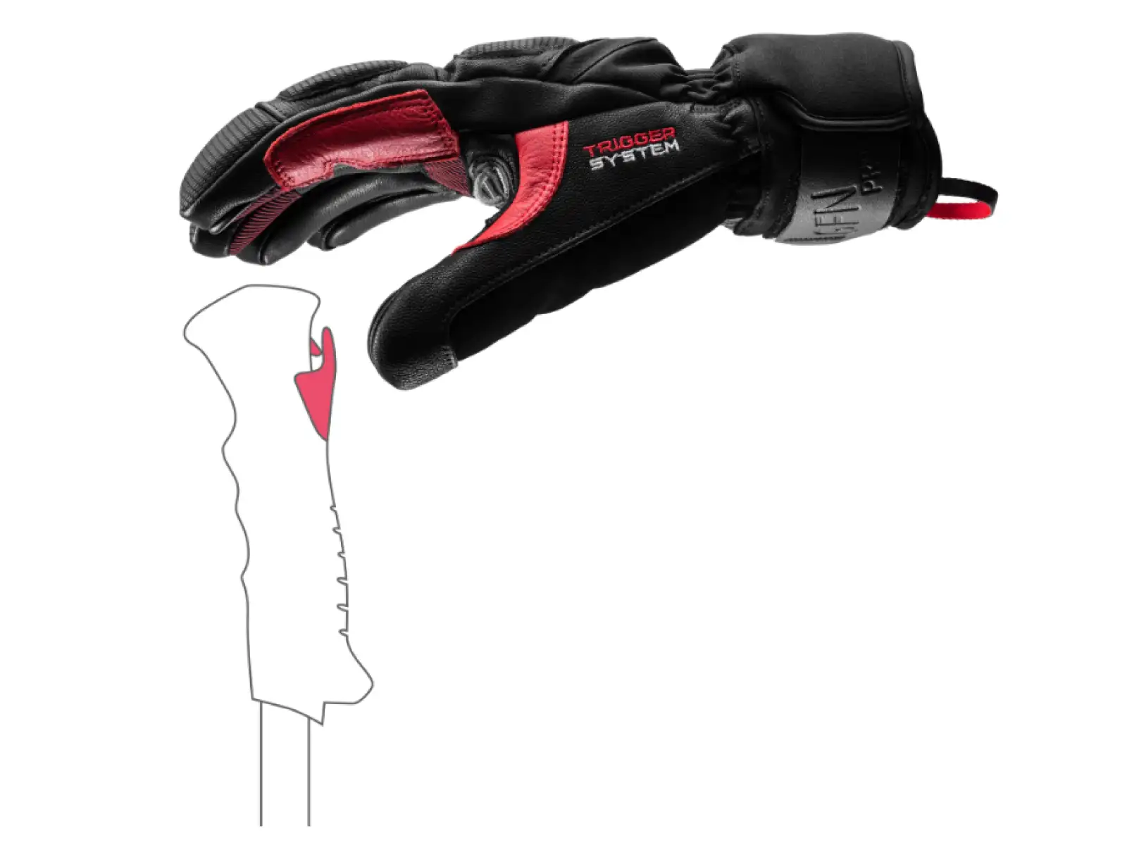 Leki Griffin Pro 3D rękawice Black-Red-White
