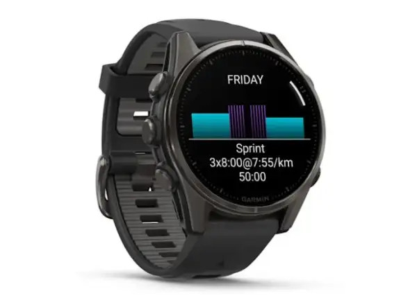 Garmin fenix 8 - 43 mm AMOLED Sapphire inteligentny zegarek Carbon titanium Black/Pebble grey
