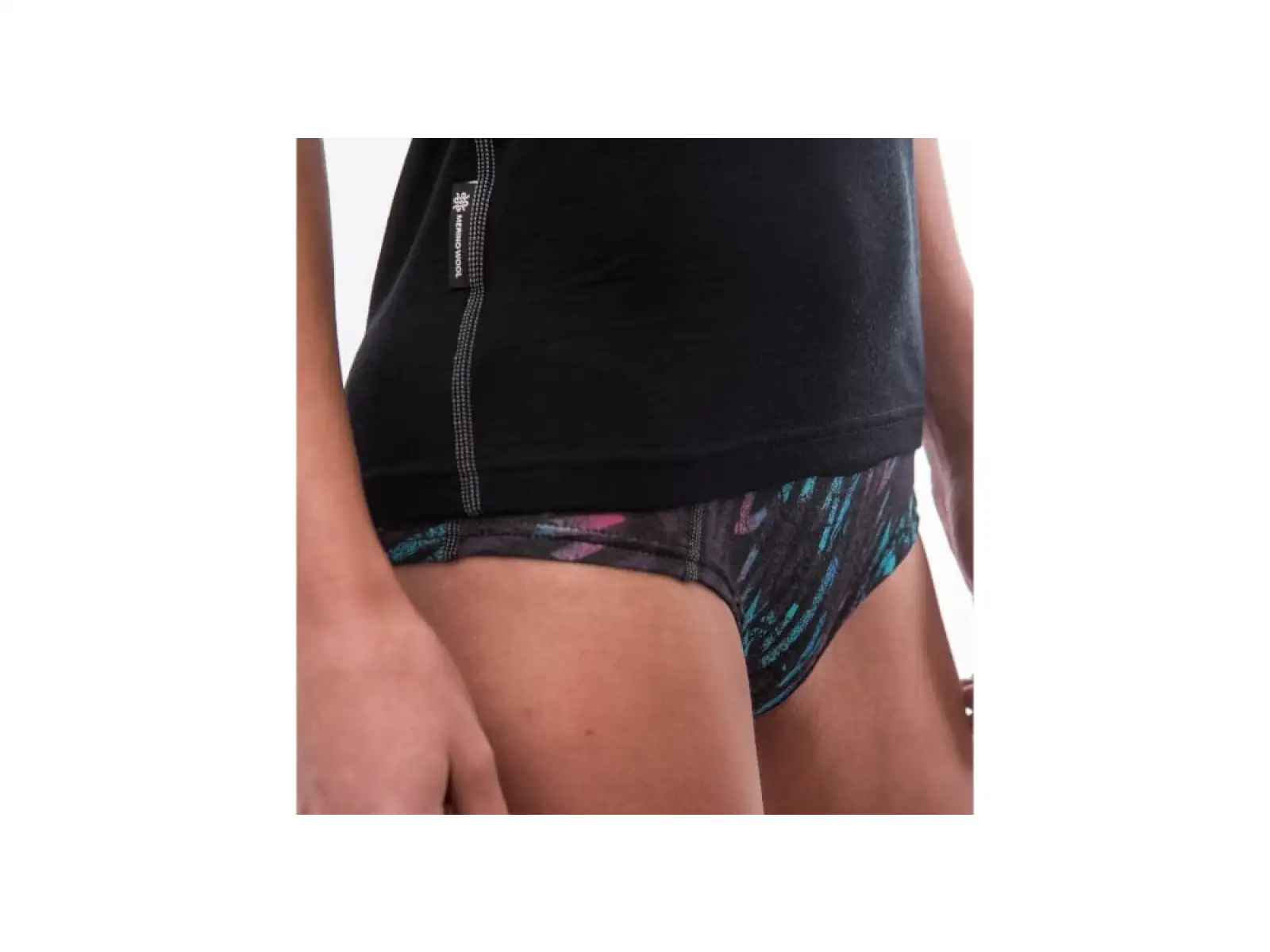 Sensor Merino Impress damska koszulka z krotkim rekawem czarna/Stripes