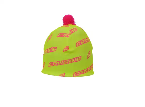 Crussis Logo czapka z pomponem żółta fluo/różowa fluo rozm. Uni