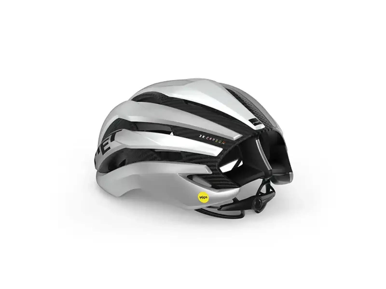 MET Trenta 3K Carbon MIPS kask biały/metaliczny srebrny