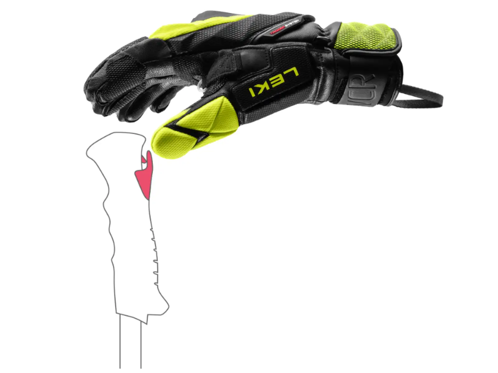 Leki WCR Venom SL 3D wyścigowe rękawice Black-Ice Lemon