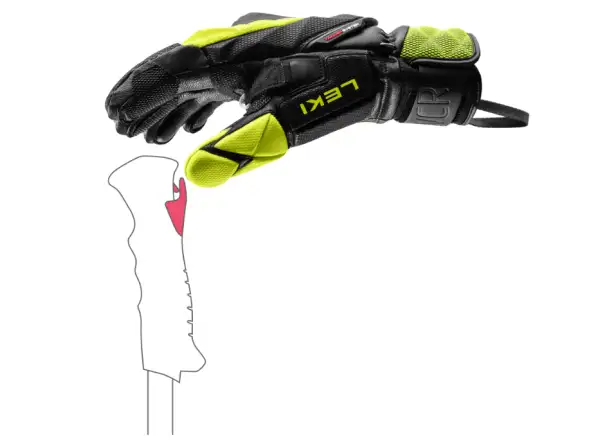 Leki WCR Venom SL 3D wyścigowe rękawice Black-Ice Lemon