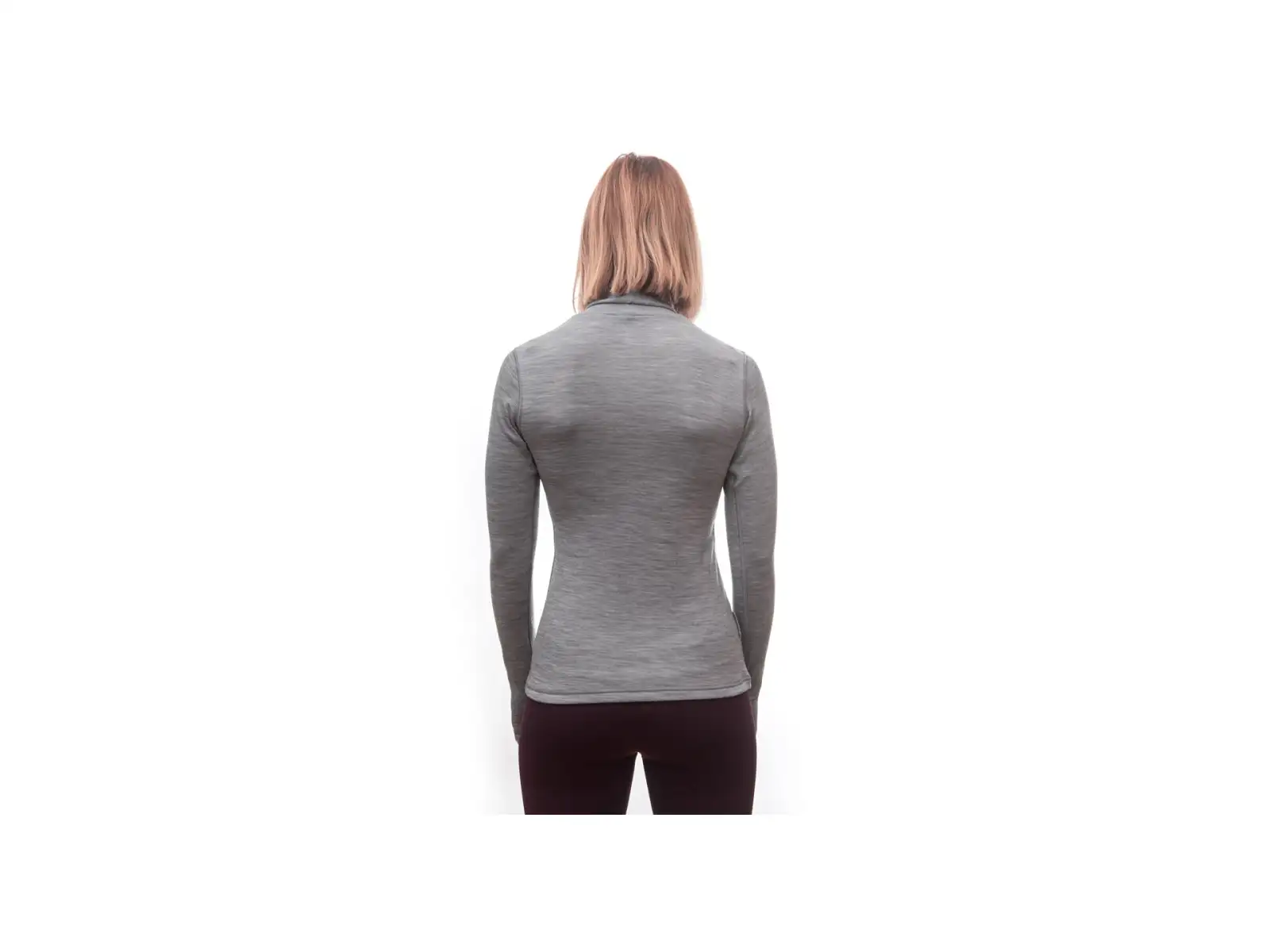 Sensor Merino Bold Roll Neck damskie koszulka długi rękaw Cool Gray