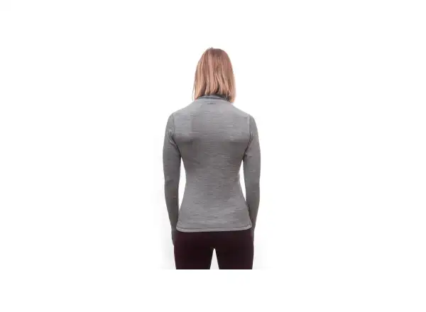 Sensor Merino Bold Roll Neck damskie koszulka długi rękaw Cool Gray