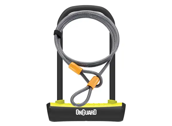 ONGUARD zapięcie typu U 115x230x11 mm żółte + linka 1200x10 mm