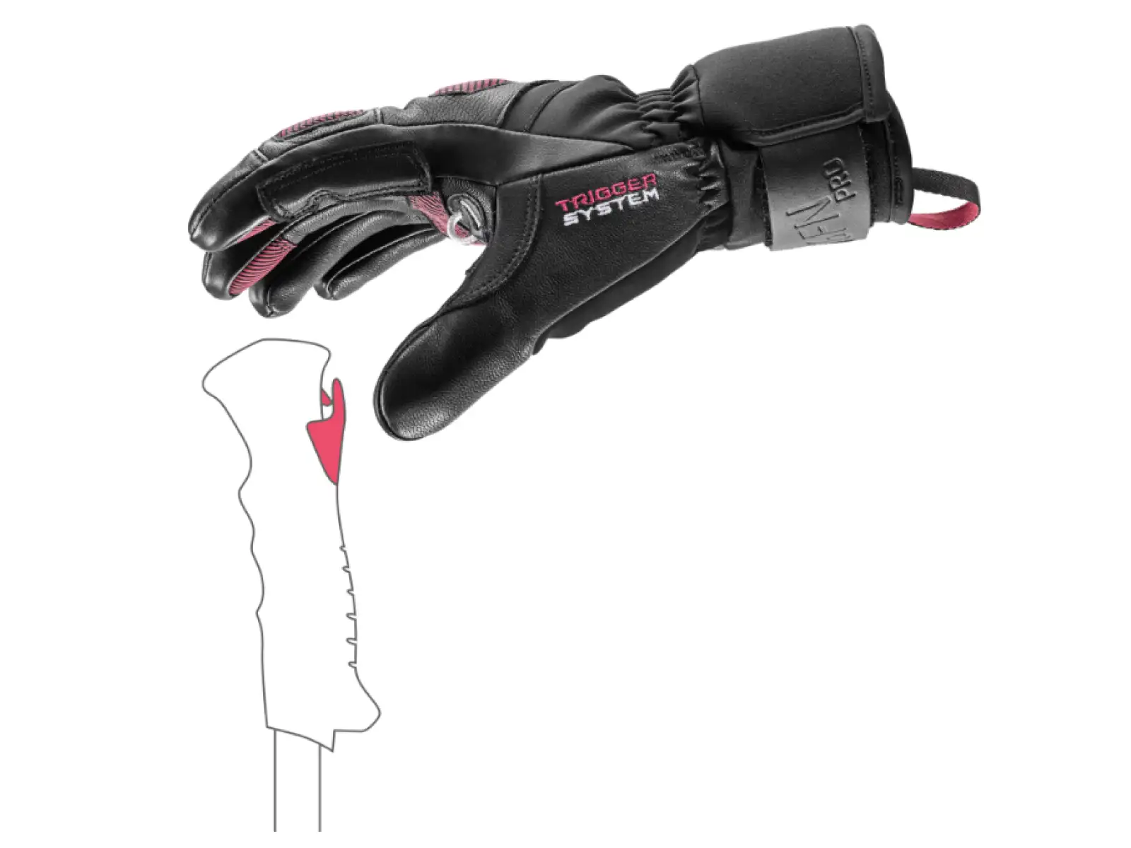 Leki Griffin Pro 3D Women damskie rękawice Black-Rose