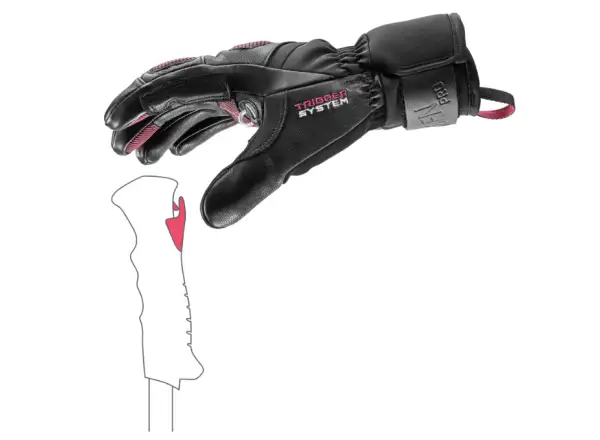 Leki Griffin Pro 3D Women damskie rękawice Black-Rose