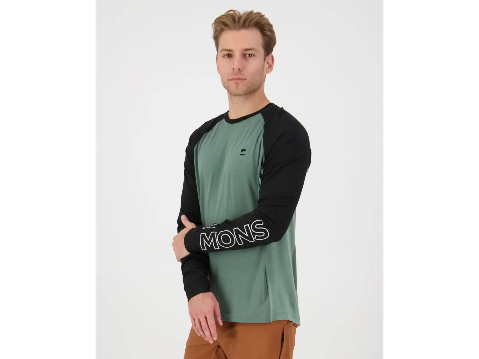 Mons Royale Tarn Merino męska koszulka z długim rękawem Cypress / Black / Thyme