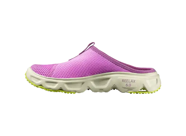 Salomon Reelax Slide 6.0 damskie klapki Iris Orchid/Asparsgud Green/Acid Lime