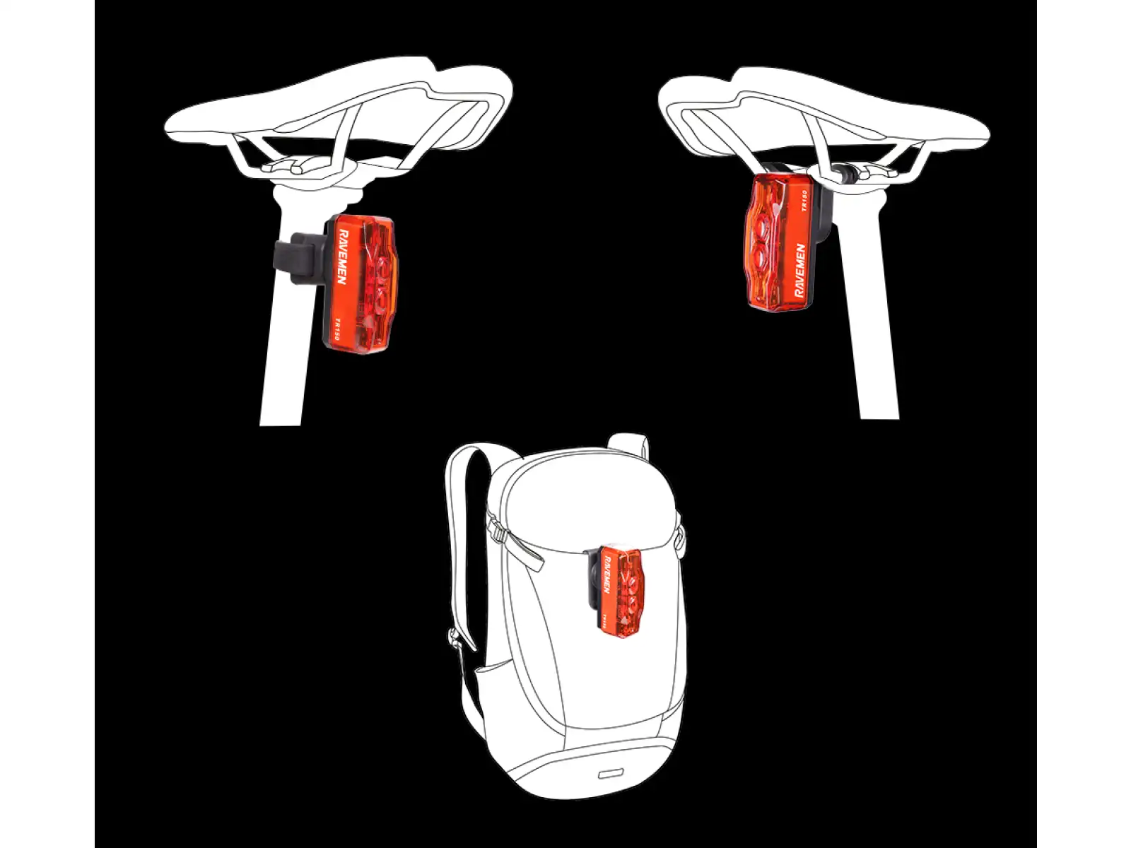 Ravemen TR250 tylne światło