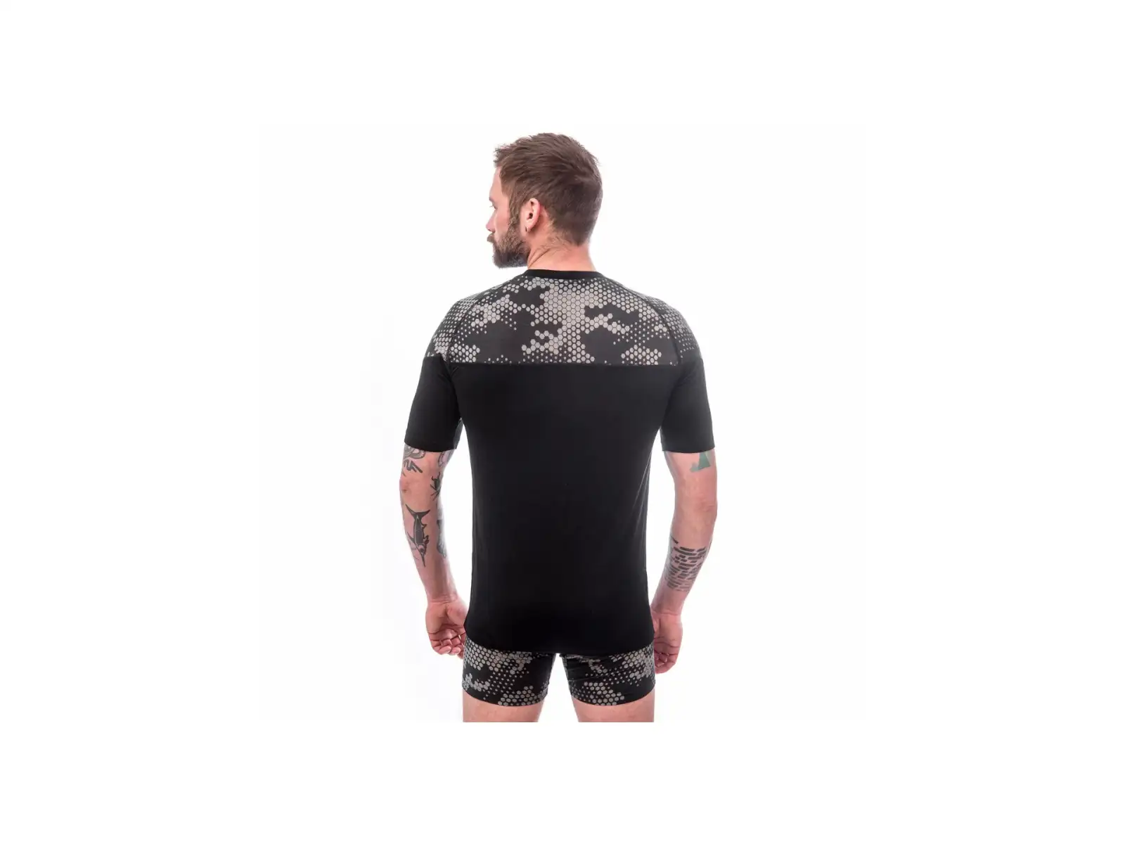 Sensor Merino Impress męska koszulka krótki rękaw čená/Honeycomb