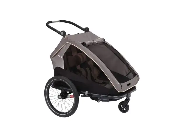 XLC DUOs BS-C10 dziecięca dwuosobowa przyczepka 20" szary/beżowy/antracyt