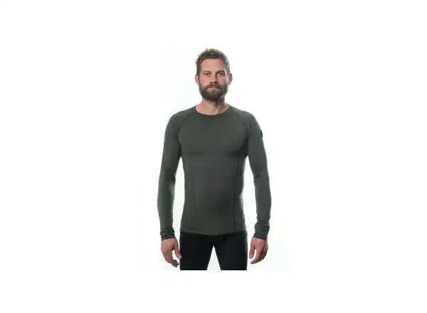 Sensor Merino Air męska koszulka z długim rękawem Olive Green