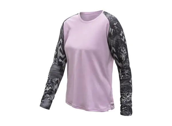Sensor Merino Blend Impress damska koszulka dlugi rekaw Mystic Violet/Zebra