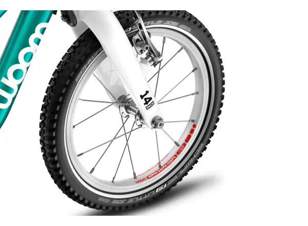Woom GO 1 Plus rowerek biegowy dla dzieci 14" Metallic Turquoise