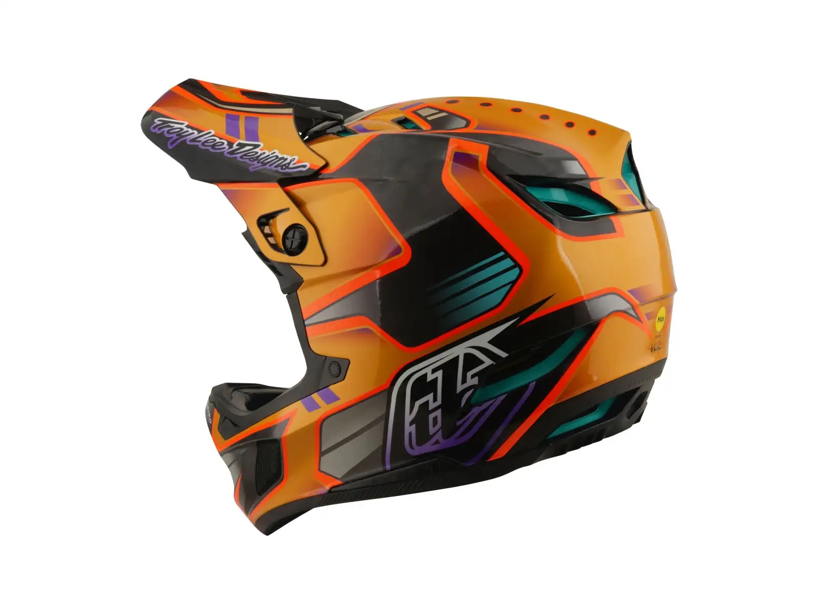 Troy Lee Designs D4 Carbon MIPS kask Crest Gold