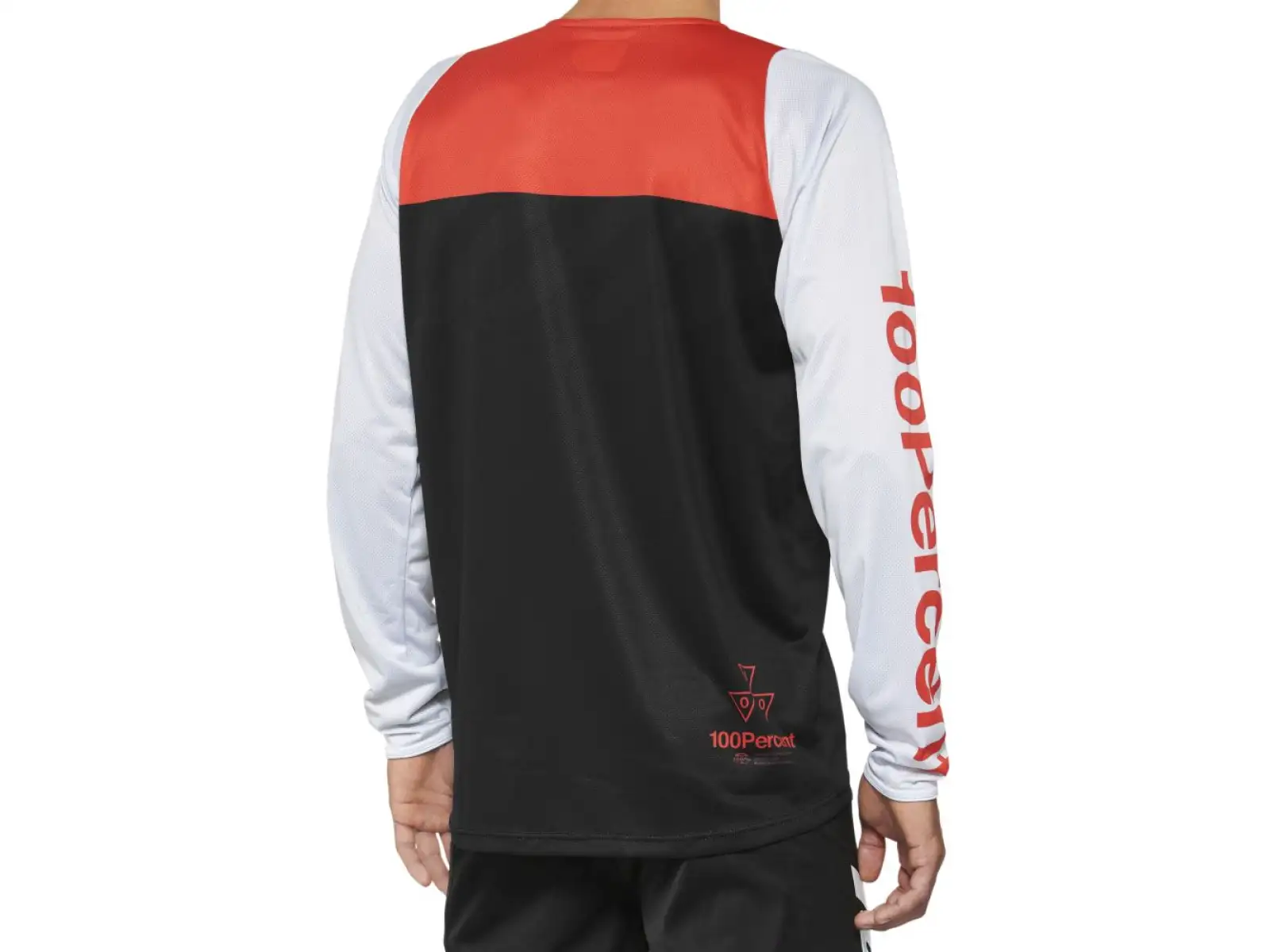 100% R-Core męska koszulka z długim rękawem Black/Racer Red