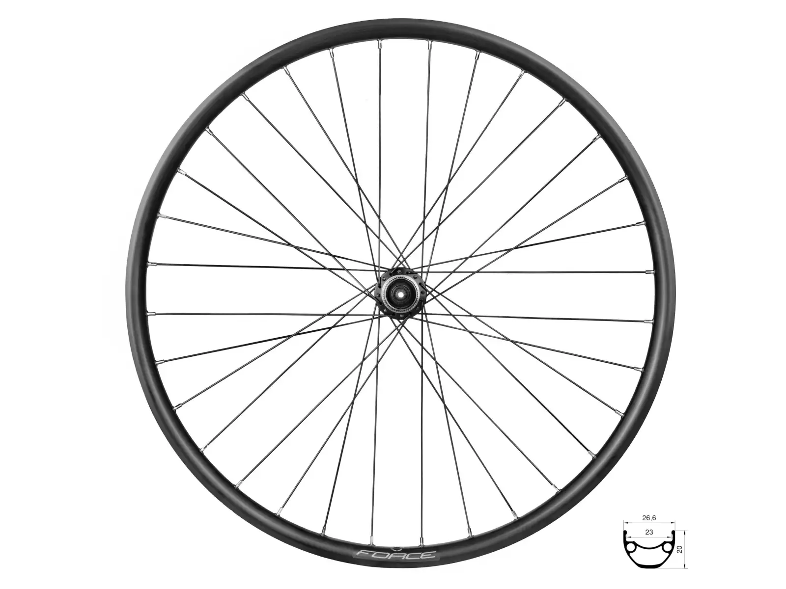Force XC Disc 559x23 tylne koło zaplecione TX505-CL 32 otwory