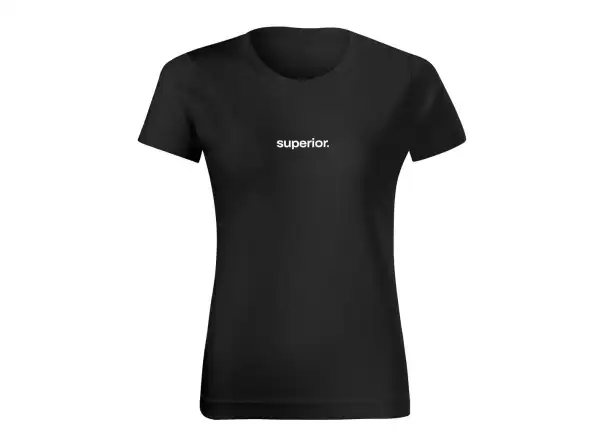 Superior Silk Print damskie koszulka krótki rękaw Black