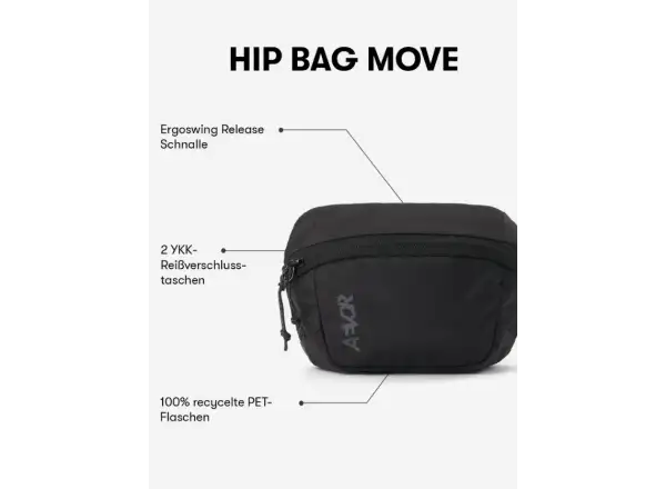Aevor Hip Bag Move 1,5L torebka na ramię/nerka Black