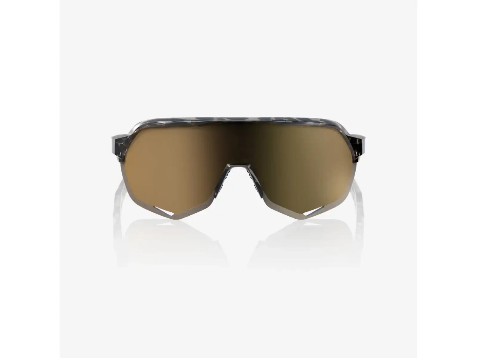 100% S2 okulary przeciwsłoneczne Gloss Black Havana/Soft Gold Mirror