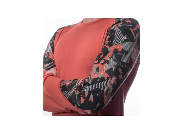 Sensor Merino Impress męska koszulka długi rękaw Terracotta/Rush